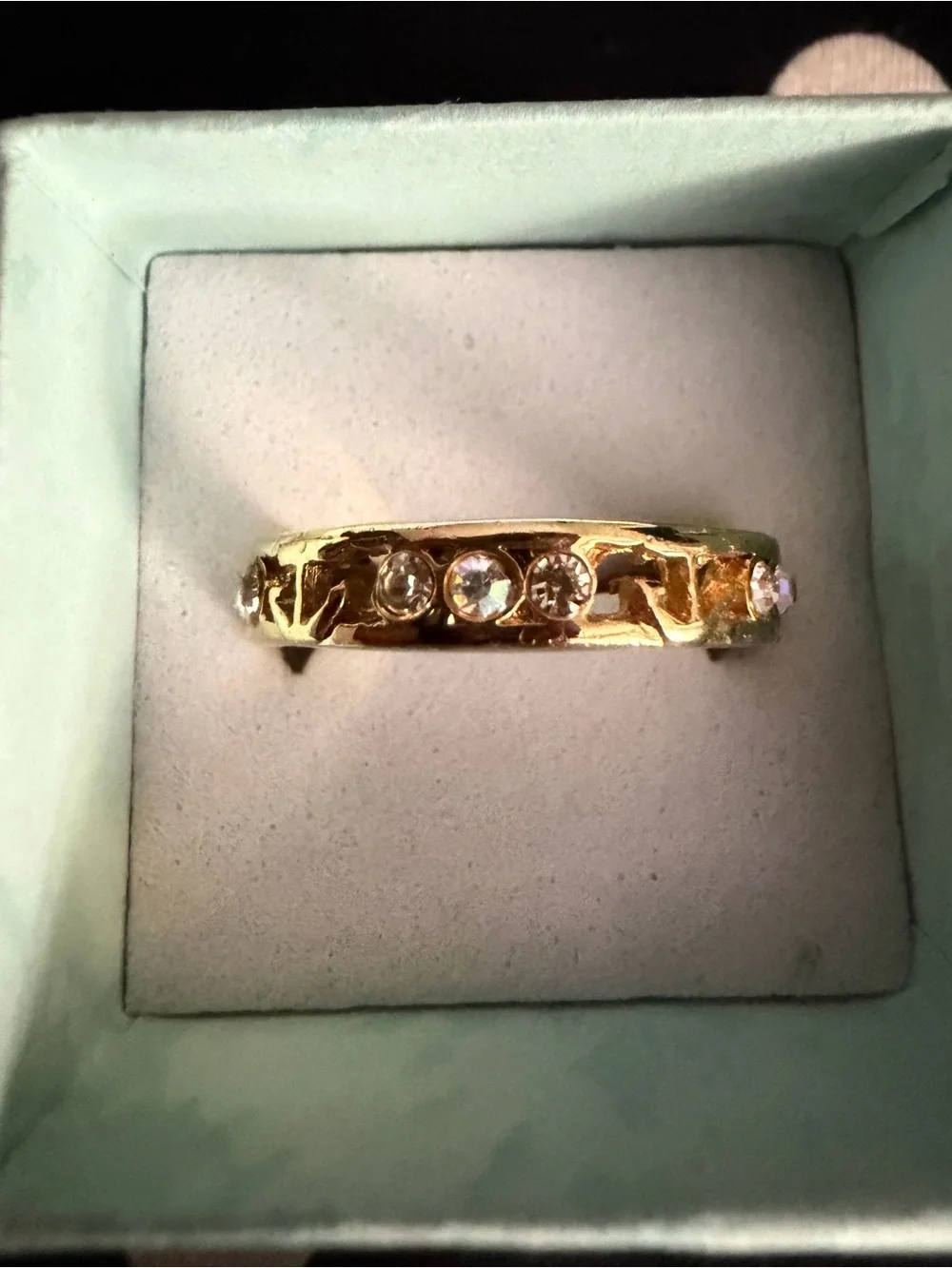 Gold Crystal Accent Women's Band